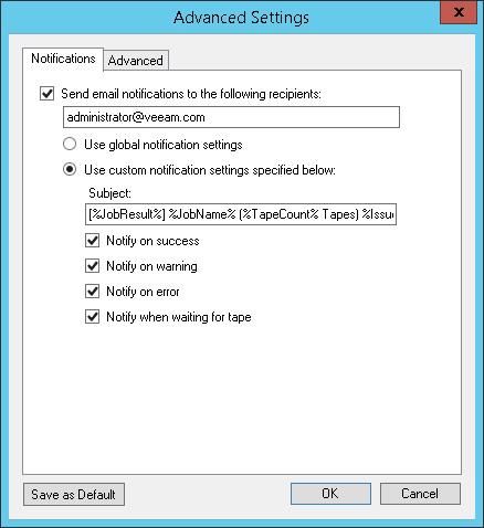 Notifications Settings
