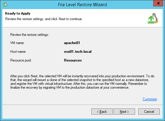 Step 3. Start Restore Process
