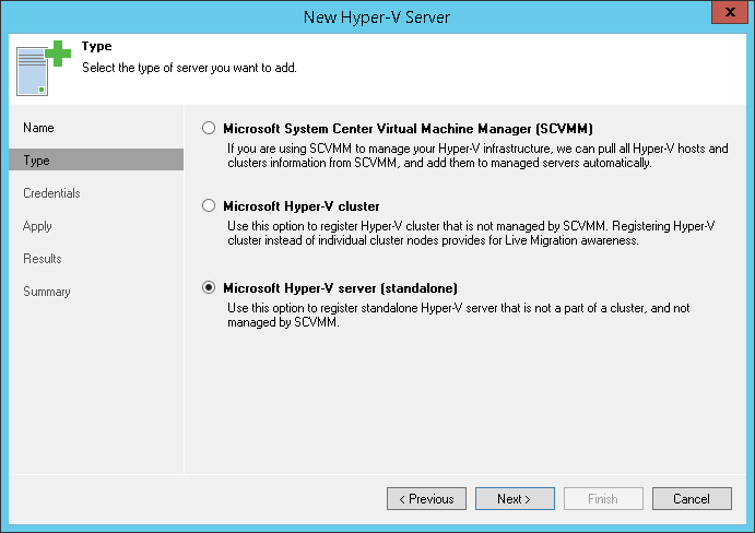 Step 3. Choose Server Type