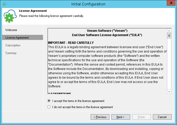 Configuring Veeam Appliance