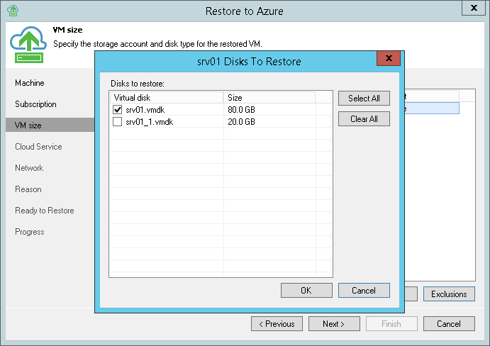 Step 4. Specify VM Size