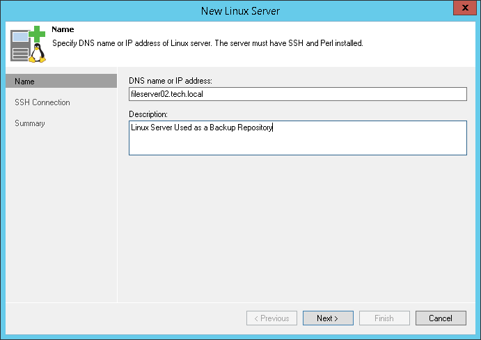 Step 2. Specify Server Name or Address