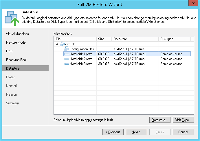 Step 7. Select Destination Datastore