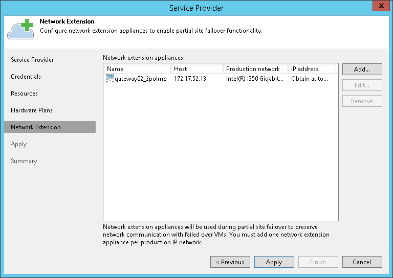 Step 6. Configure Network Extension Appliances