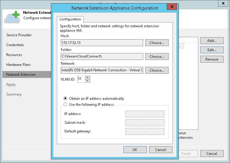 Step 6. Configure Network Extension Appliances