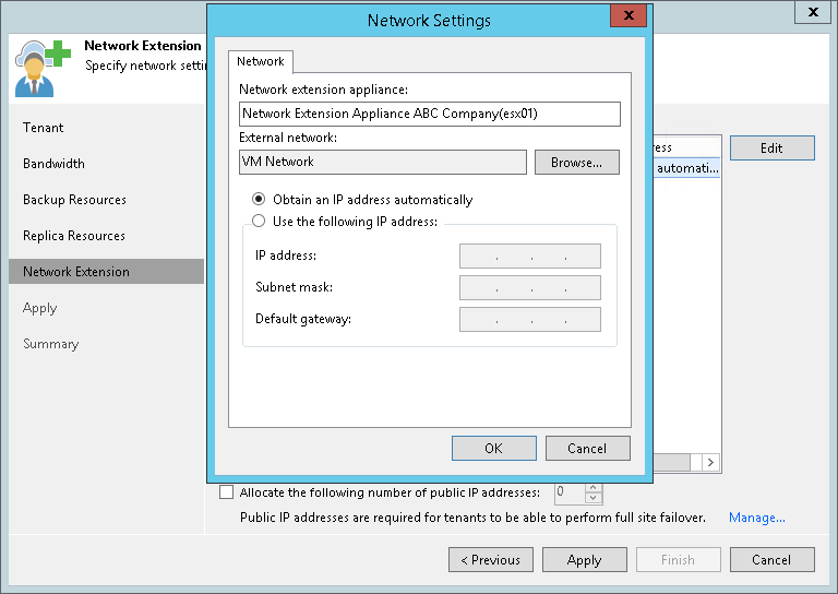 Step 6. Specify Network Extension Settings