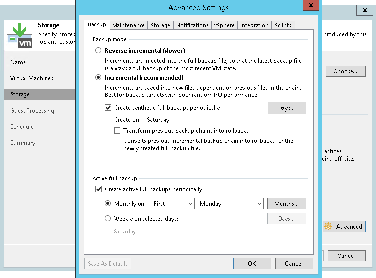 Creating Backup Jobs
