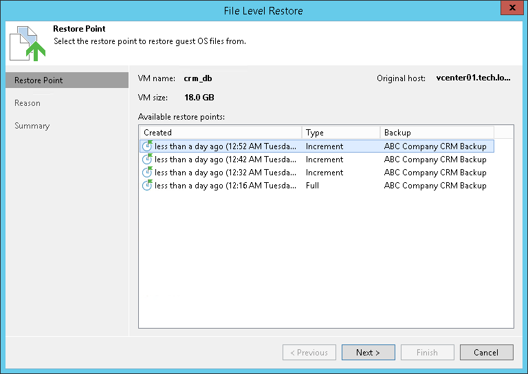 Restoring VM Guest OS Files