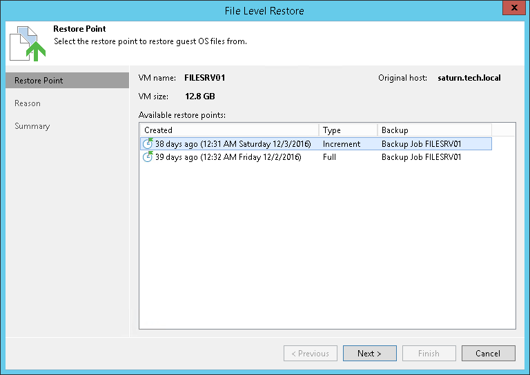 Restoring Guest OS Files from Veeam Agent Backups