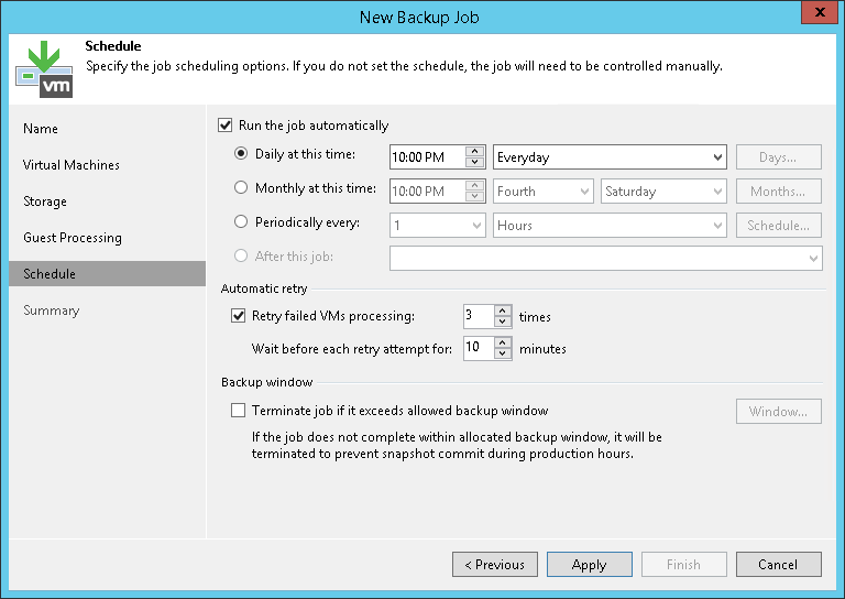 Creating Backup Jobs