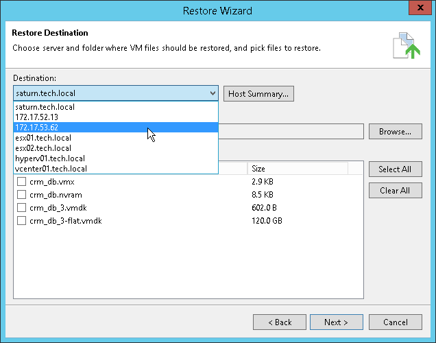 Restoring VM Files
