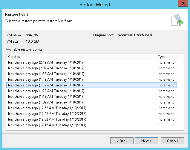 Restoring VM Files