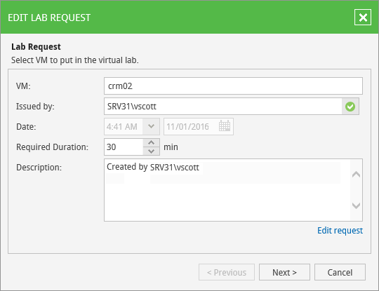 Approving Virtual Lab Requests