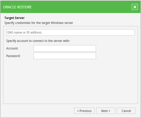Using Oracle Restore Wizard