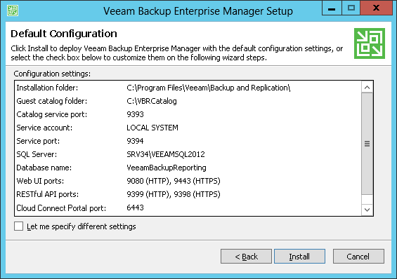 Step 6. Use Default Configuration