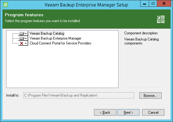 Step 4. Select Program Features and Choose Destination
