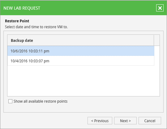 Creating Virtual Lab Requests