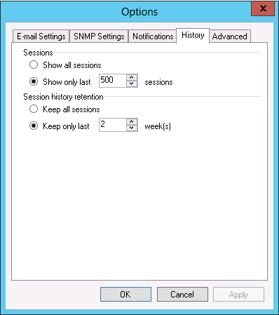 Configuring Retention Settings for Index and History