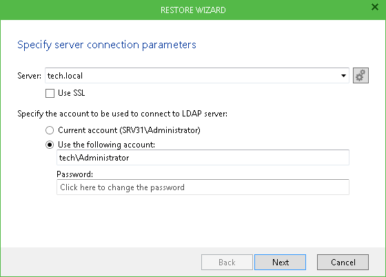 Step 1. Specify Target Server