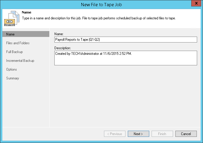 Step 2. Specify Job Name and Description