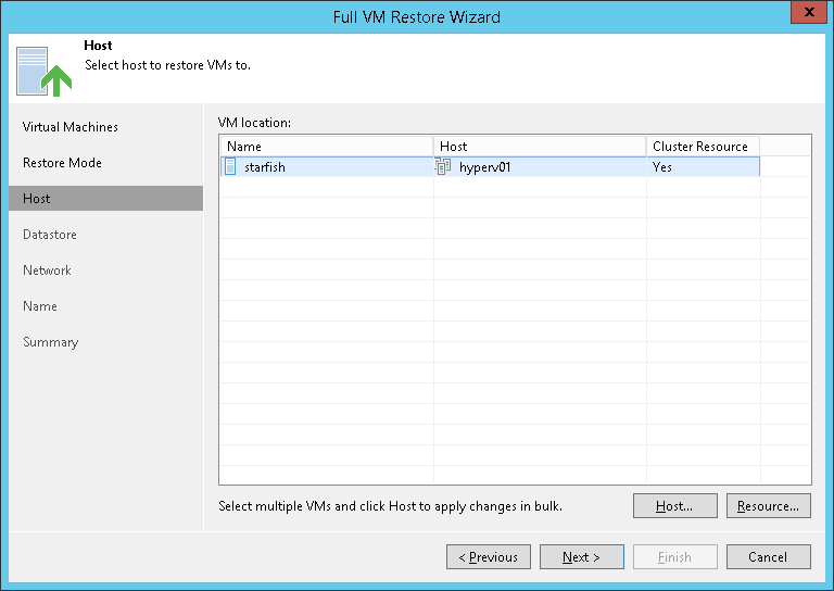 Step 5. Select Destination Host for Restored VM