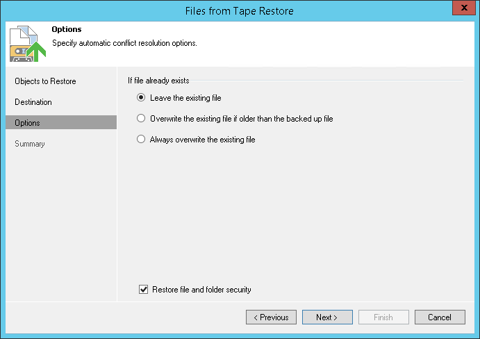 Step 4. Specify Restore Options
