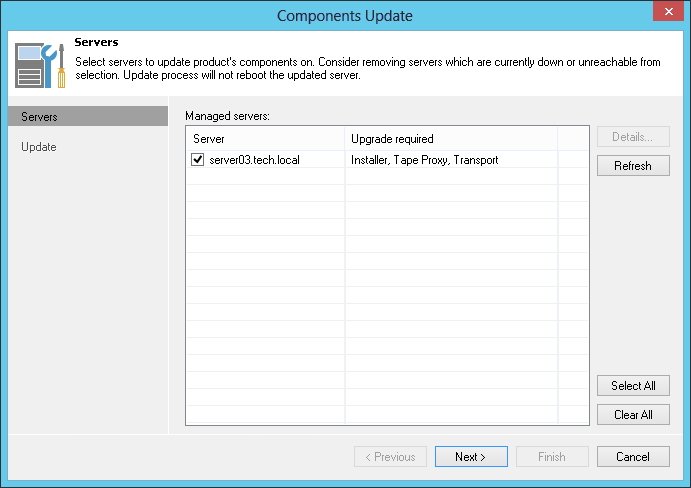 Updating Tape Servers