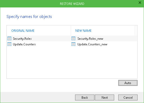 Restoring Database Schema and Data