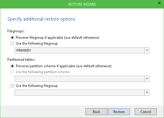 Restoring Database Schema and Data