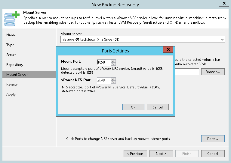 Step 7. Specify Mount Server Settings