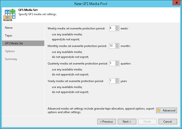 Step 4. Specify Media Set Options