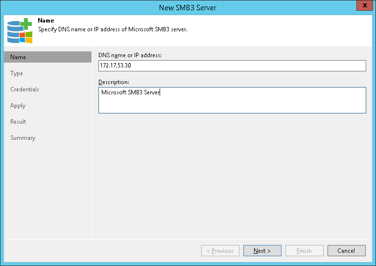 Step 2. Specify Server Name or Address