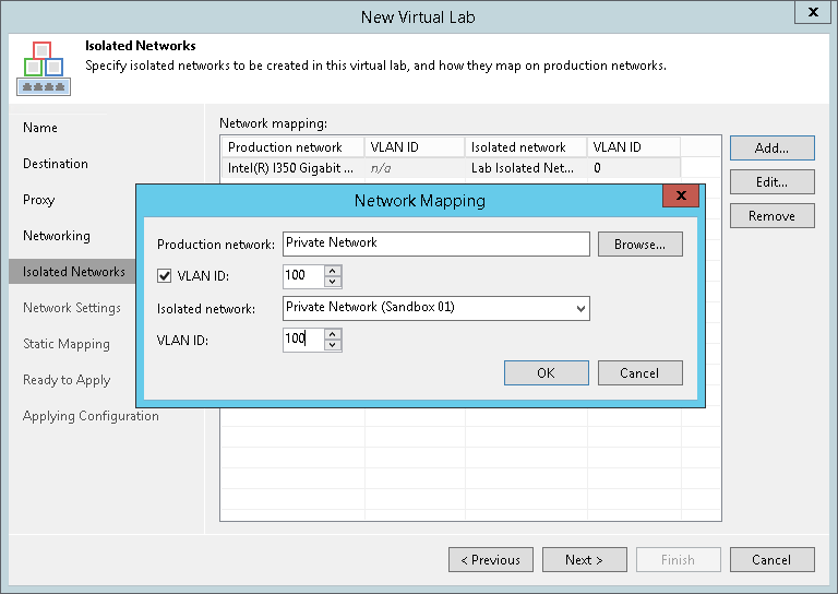 Step 6. Select Isolated Networks