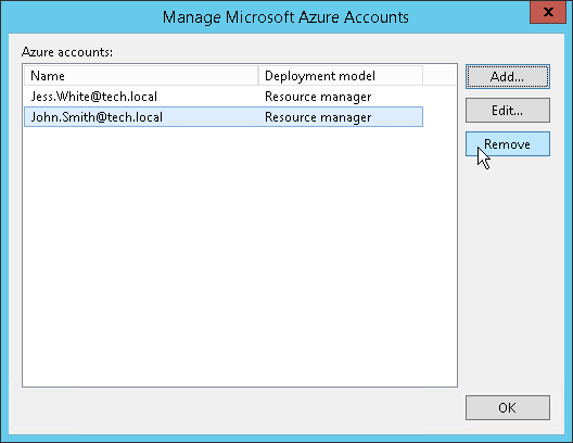 Removing Microsoft Azure Accounts