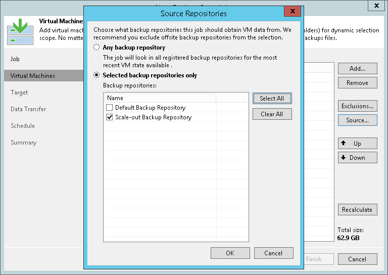 Step 5. Select Source Backup Repositories