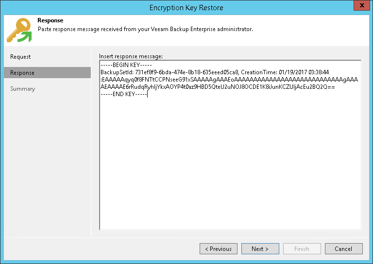 Step 3. Complete Key Restore Process