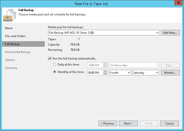 Step 4. Choose Media Pool for Full Backup