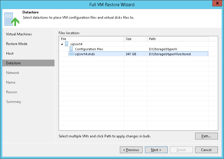 Step 6. Select Target Datastore