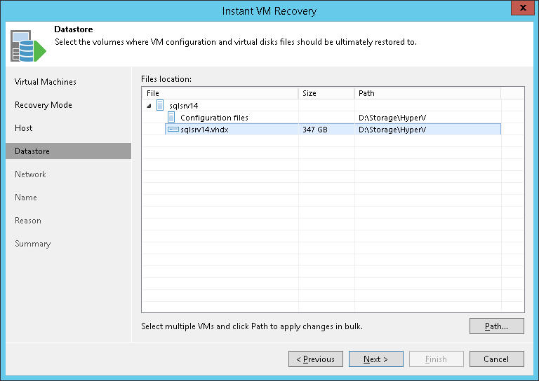 Step 6. Select Target Datastore