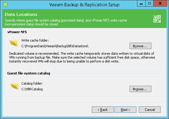 Step 10. Specify Data Locations