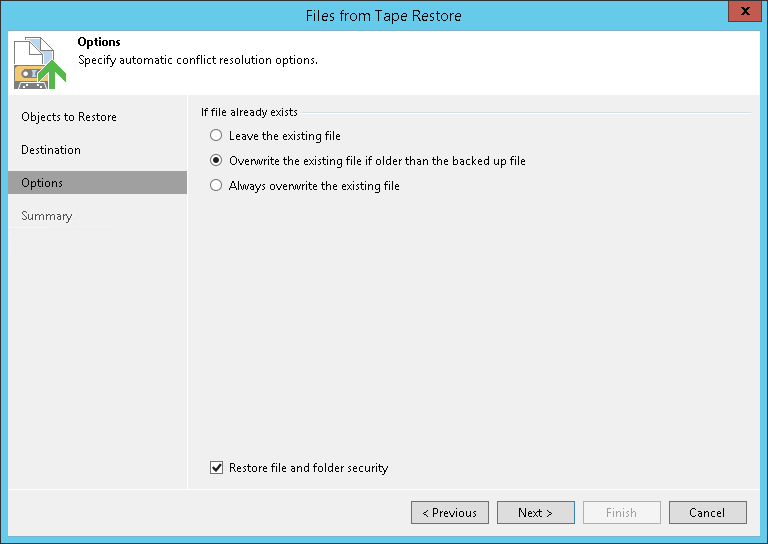 Step 4. Specify Restore Options