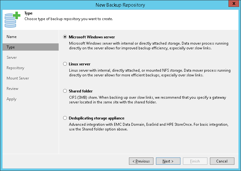 Step 3. Choose Type of Backup Repository