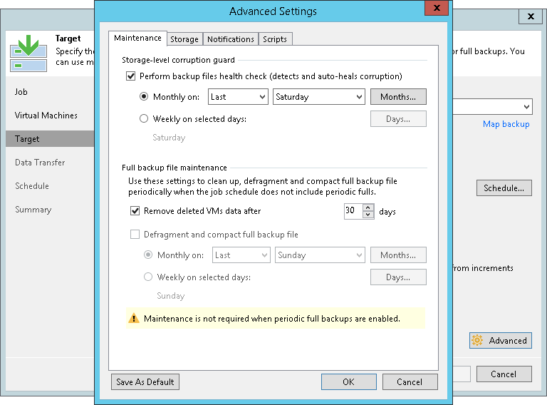 Maintenance Settings