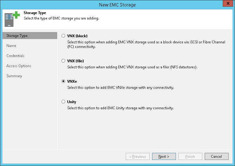 Step 2. Select Storage Type