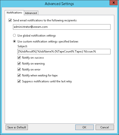 Notifications Settings