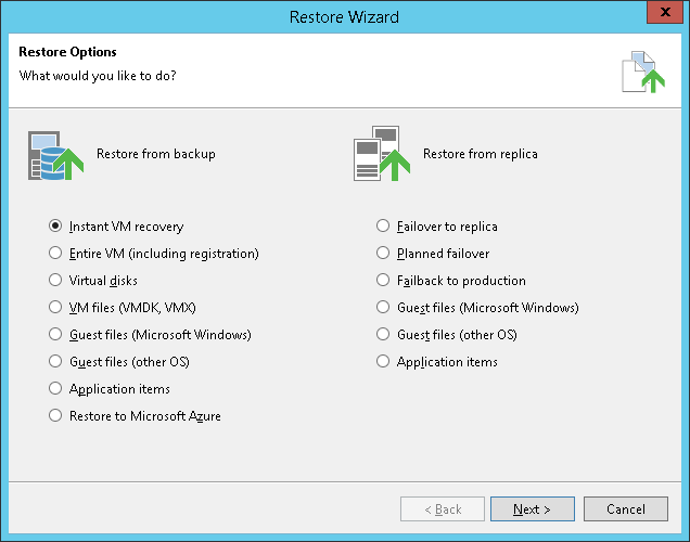 Step 1. Launch Instant VM Recovery Wizard