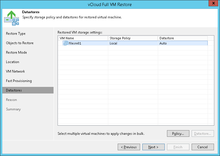 Step 8. Select Storage Policy and Datastores