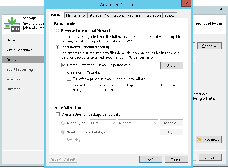 Backup Settings