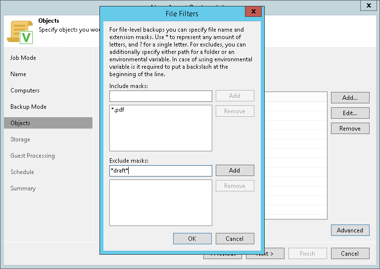 Specifying Folders to Back Up