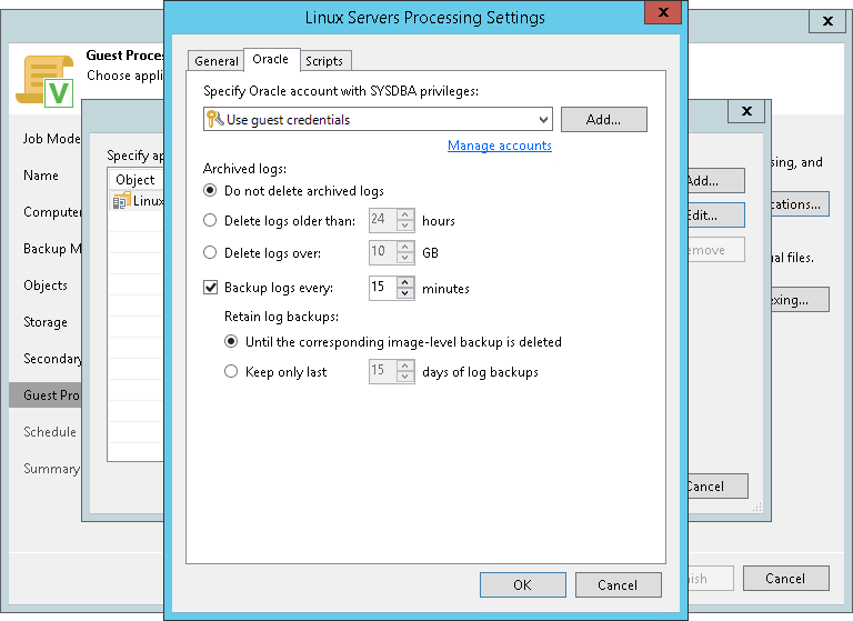 Oracle Archived Log Settings